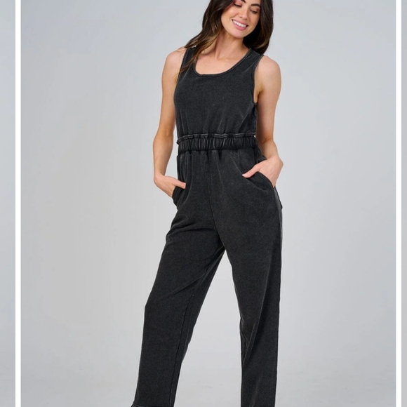 Pants - Black Sleeveless Jumpsuit NWOT